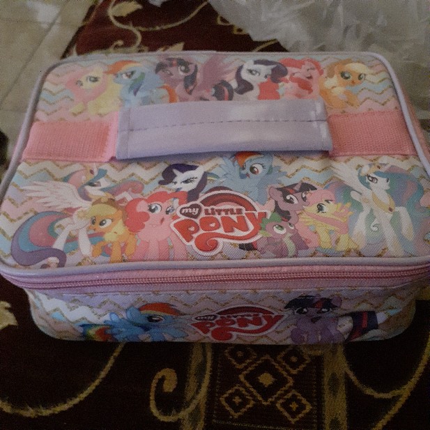 Tas Bekal Anak Karakter Kuda Little Pony Foil 1 Susun Lunch Bag Kantong Makan Tempat Bekal Makanan