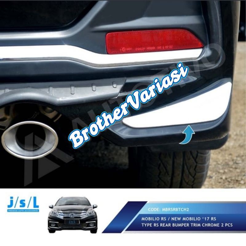 New Mobilio 2017 List Bumper Belakang Krom RS