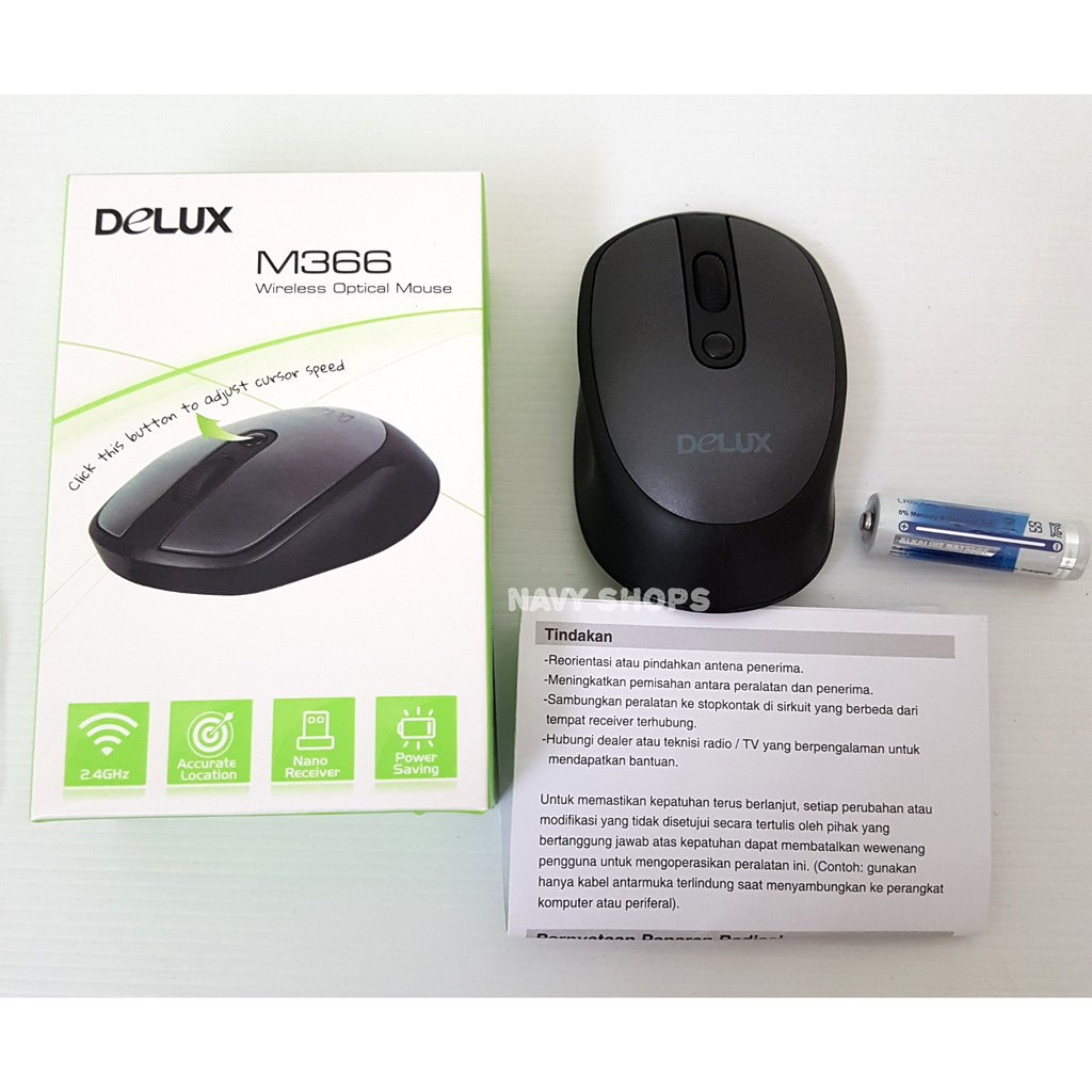 Mouse Wireless Delux M366 - Wireles Mouse Delux 1000 DPI