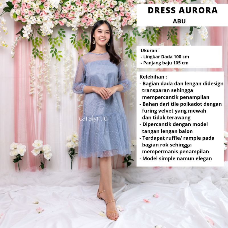 DRESS KONDANGAN WEDDING DRESS WANITA BRUKAT TERBARU AURORA