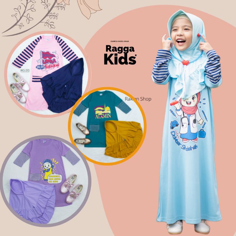 Ragga Kids Gamis Anak Perempuan Bahan Kaos