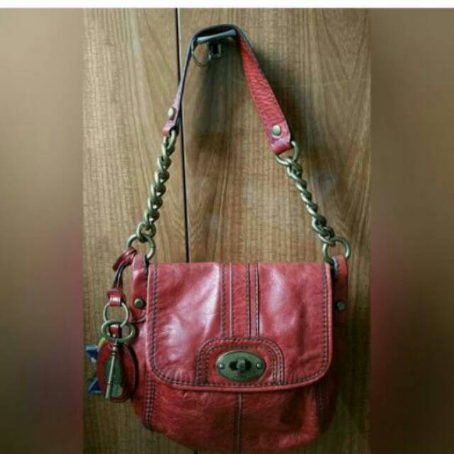 Fossil heritage soulder merah tas ori authentic