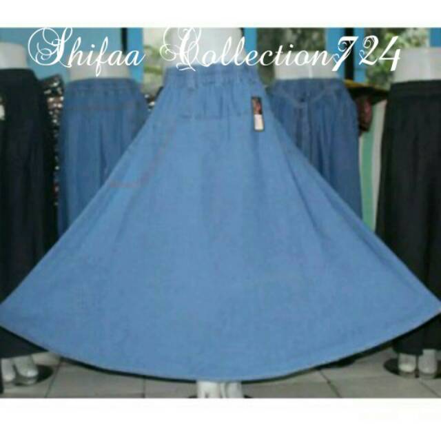 Rok Jumbo - Model Mayung Soft Jeans (BB 80-120 Kg)