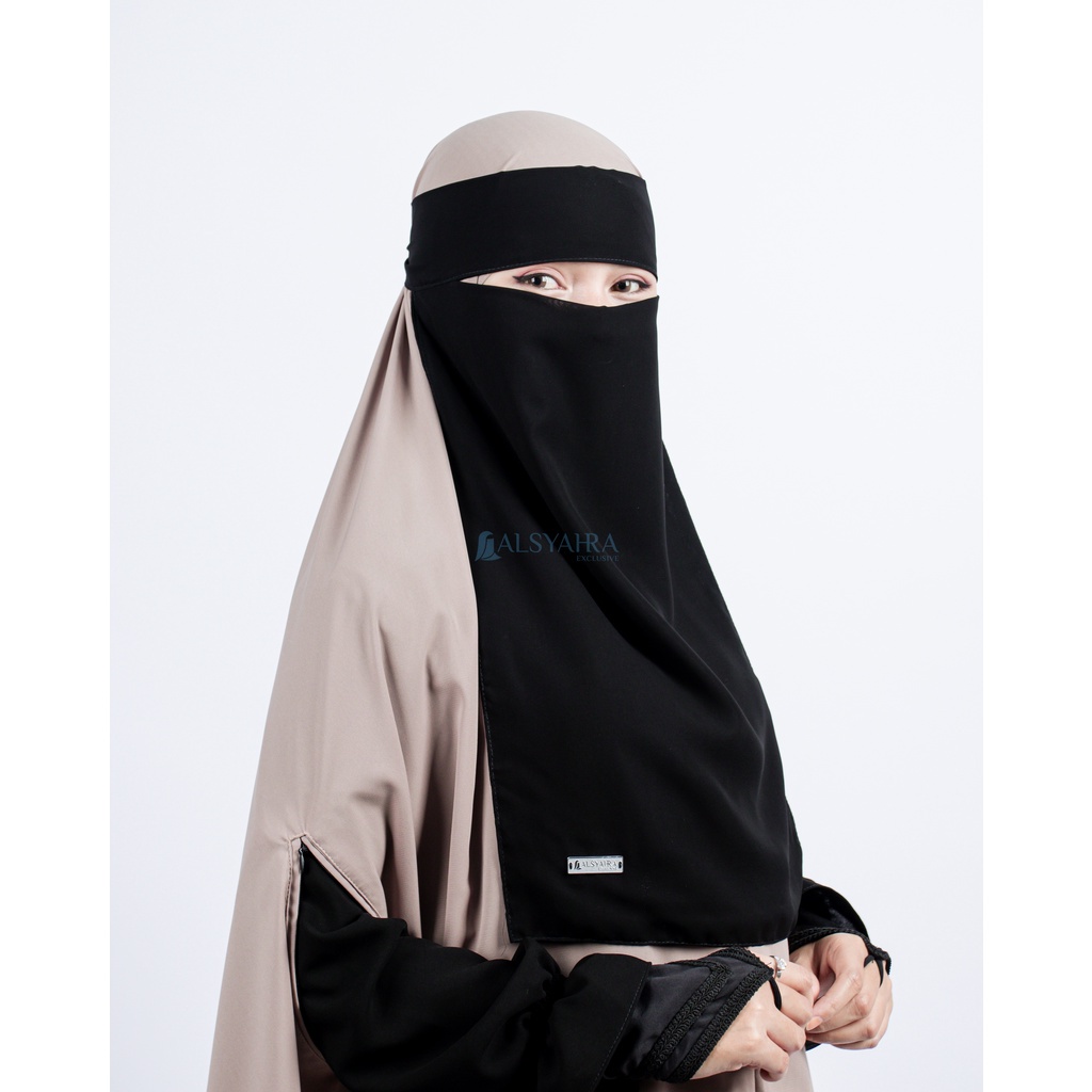 Alsyahra Exclusive Niqab Bandana Sifon Silk Jetblack