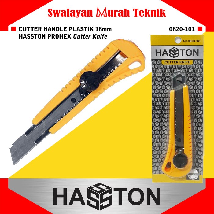 

HASSTON PROHEX 0820-101 PISAU CUTTER HANDLE PLASTIK KUNING 18MM