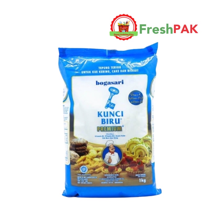 

FreshPAK - Tepung Terigu Kunci Biru 1 kg / Tepung Serba Guna