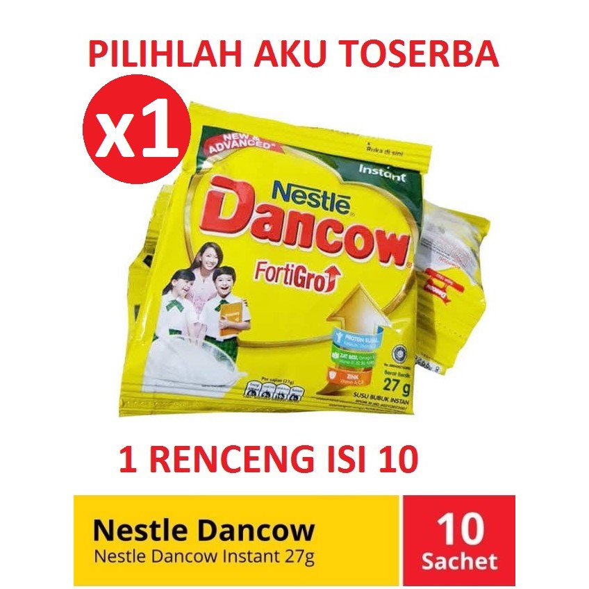 Susu Dancow Sachet FortiGro Putih 27 Gram x 10 sachet ( HARGA RENCENG )