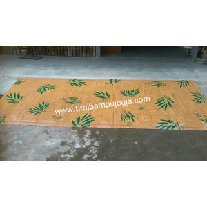 Tirai Bambu Kerai Bambu Motif full cat  1x2m dgn Kerekan