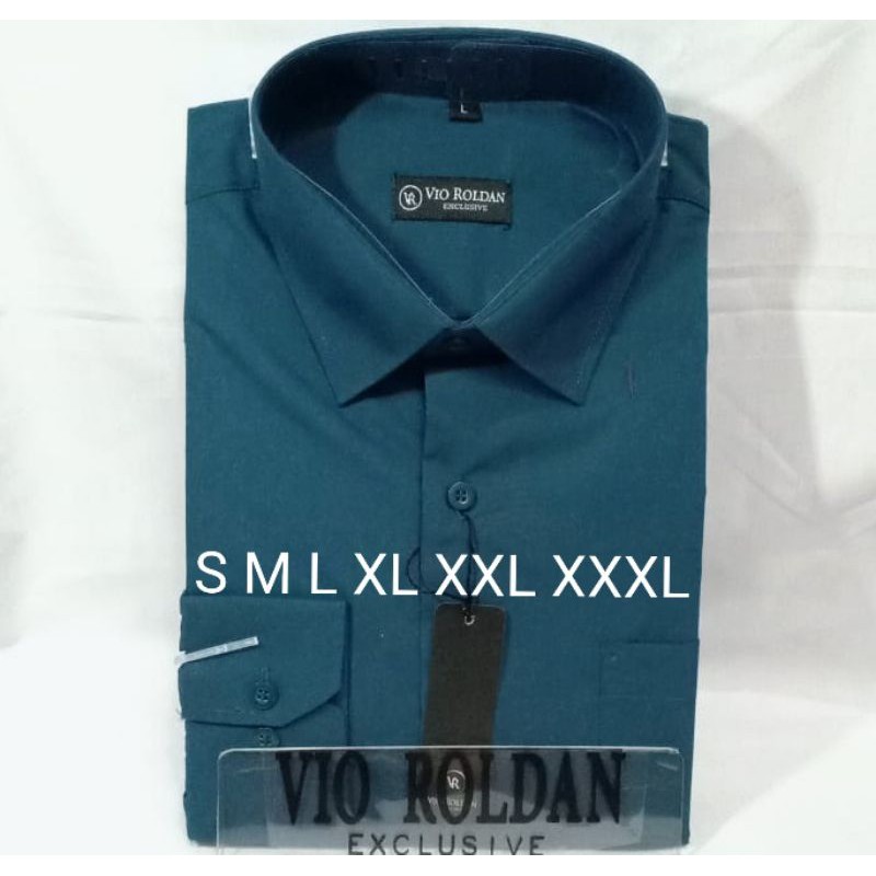 VIO ROLDAN Kemeja Polos Pria Lengan Panjang Kemeja Formal Kemeja Katun TOSCA TUA