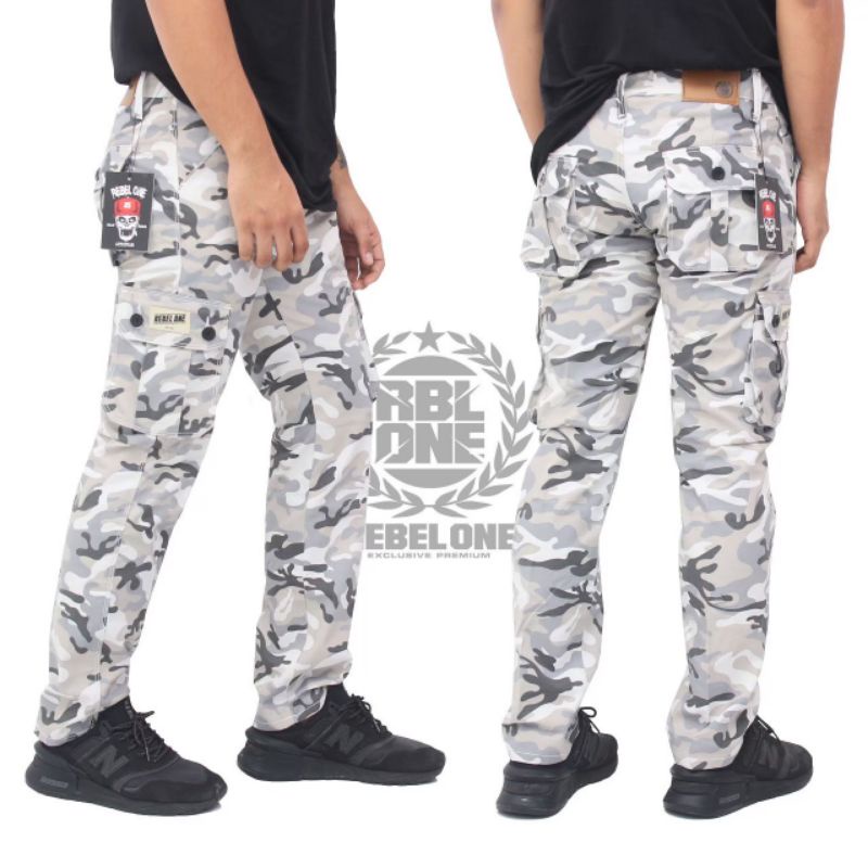 CELANA LORENG PUTIH TNI OUTFIT OUTDOR PRIA DEWASA BAHAN TEBAL PRODUK ORIGINAL