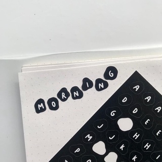 Milky alphabet sticker/ stiker jurnal/stiker huruf