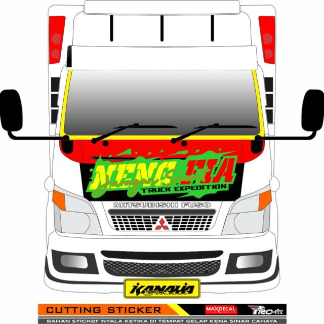 

Sticker nama custom untuk kabin truk menggunakan bahan fosfor yg menyala harga termurah