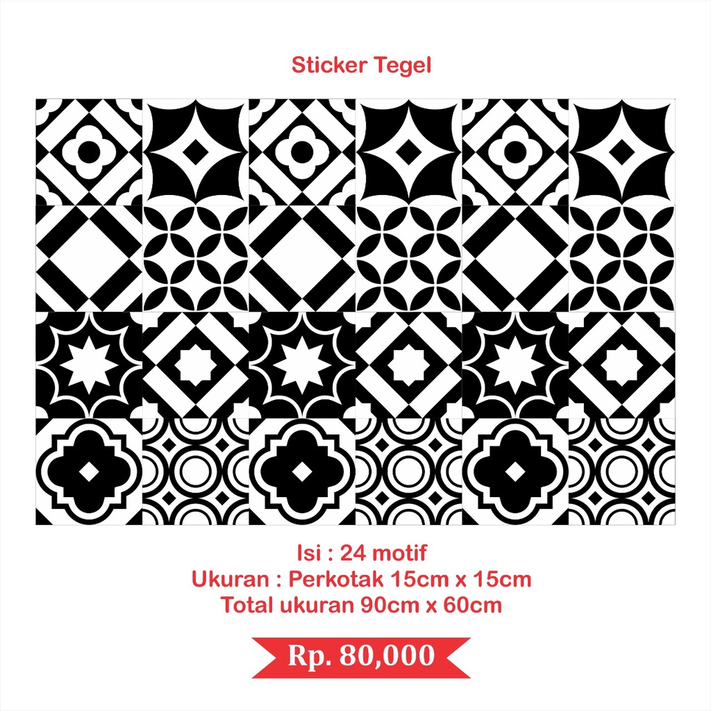 ST - Stiker Tegel Motive 29 / Sticker Lantai Roll / Keramik / Meja / Dapur Anti Minyak / uk. 90x60cm