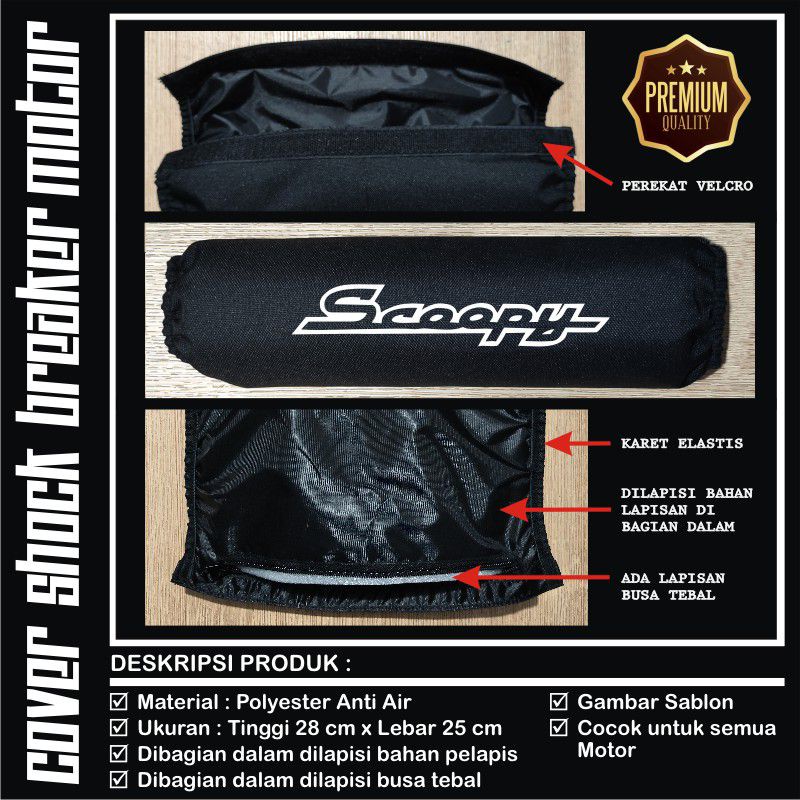 Sarung shockbreaker sarung shock belakang motor Cover shockbreaker Beat/Scoopy/Mio/Vario polyester