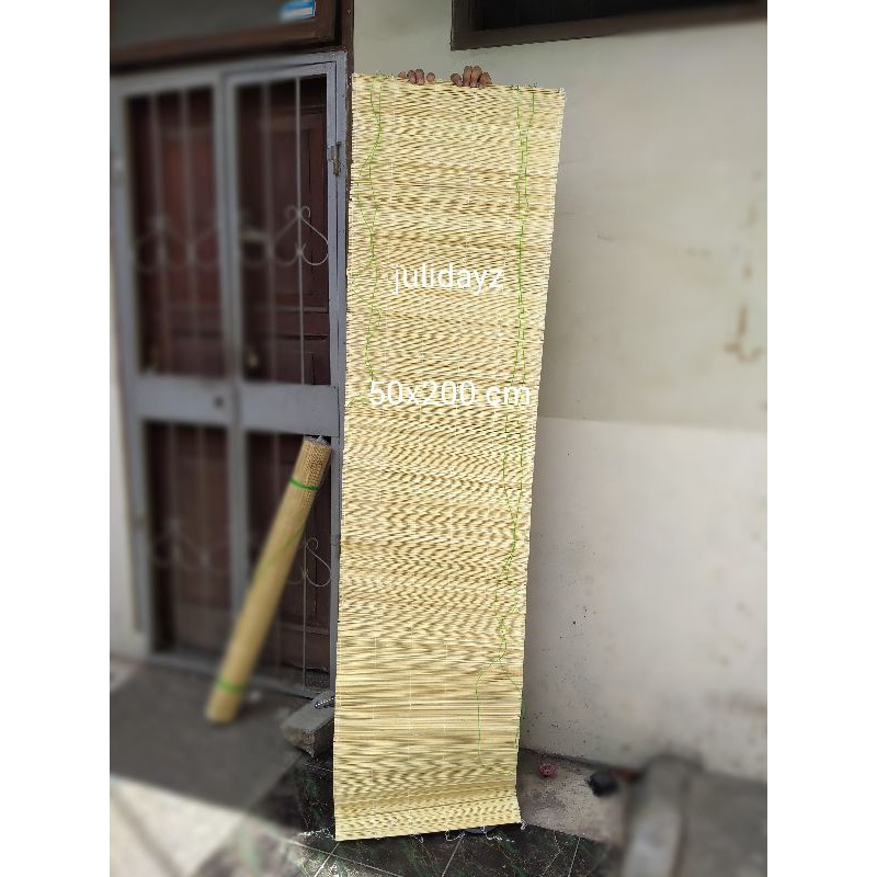 Tirai bambu putih  50x200 cm Shopee Indonesia