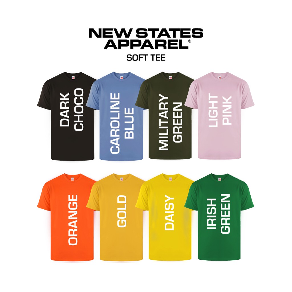 Kaos Polos New States Apparel 3600 Soft Tee T-shirt Cotton Combed 30s Bahan Lembut dan Adem (Part 2)