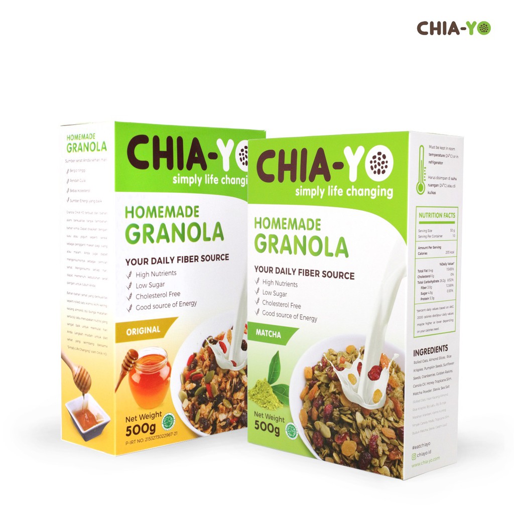 

Chiayo PAKET : 2 Granola 500gr (Original & Matcha)