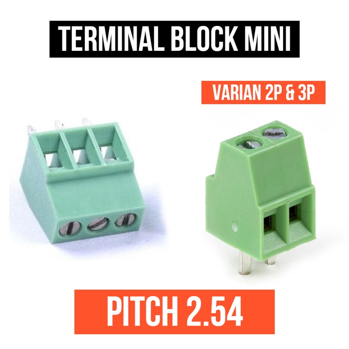 Terminal Block Mini 2.54mm Pitch Kecil Connector Kabel PCB Screw Wire