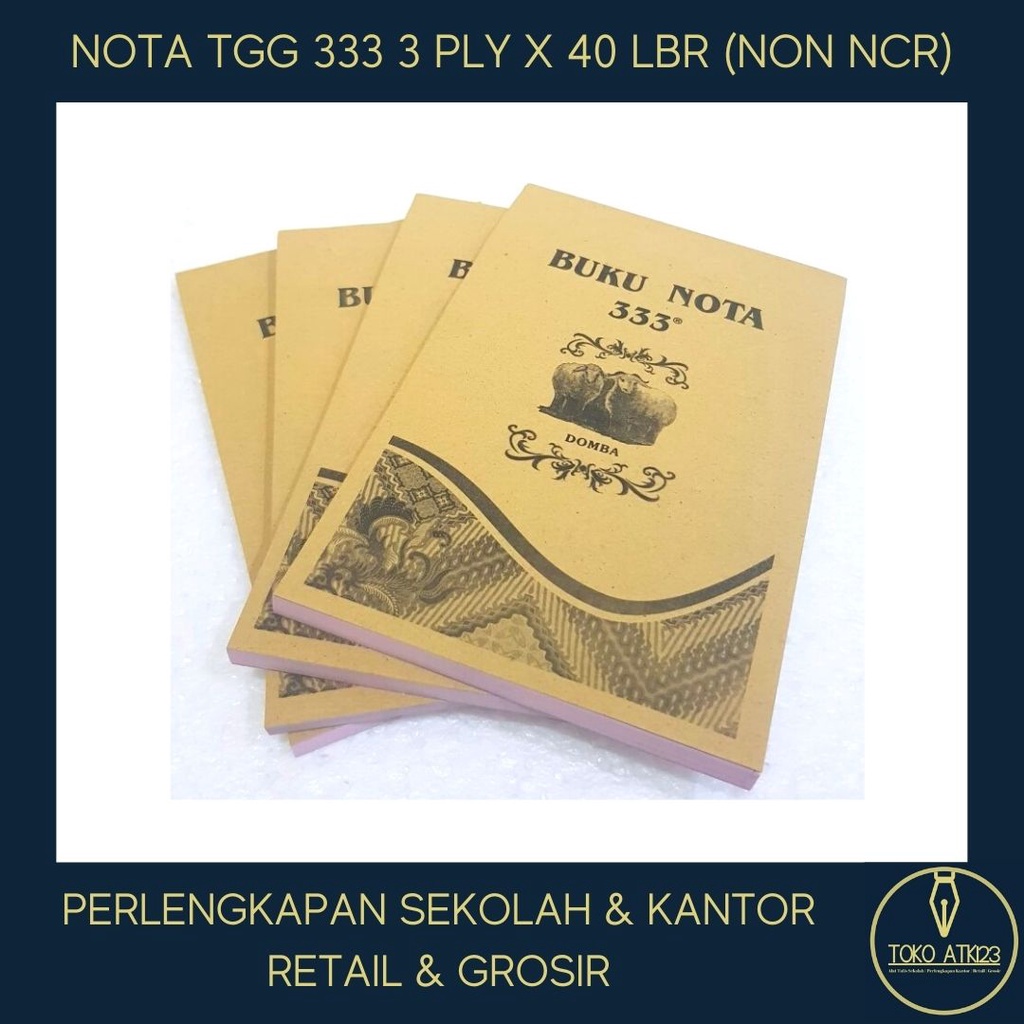 Nota Tanggung 3 Ply Merk 333 / Rankap 3 / Putih Putih Merah