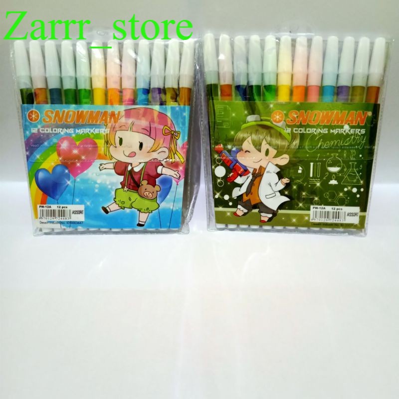 

12 WARNA 1 SET Spidol Snowman 12 Warna PW-12A