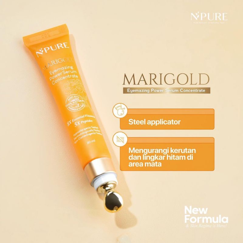 [NEW FORMULA] Eyeserum Eyemazing power serum Concentrate kantong mata Under eye Concentrate Marigold Series BPOM NPURE official 20ML toner