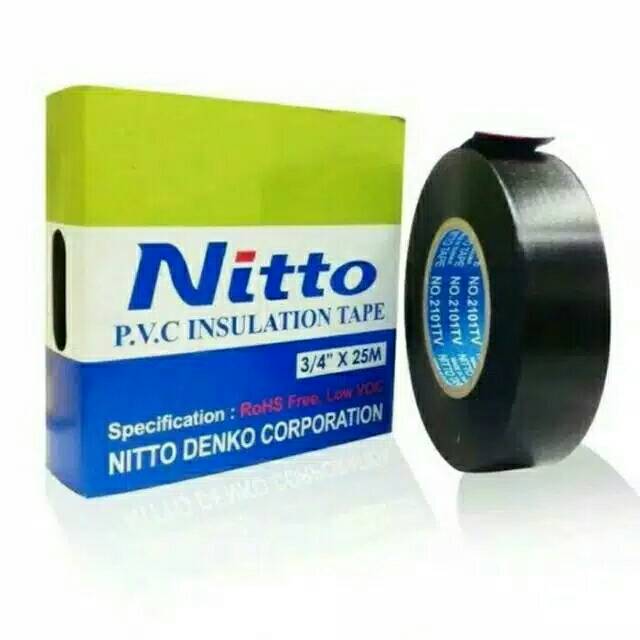 Nitto isolasi listrik hitam 3/4&quot; panjang 25m