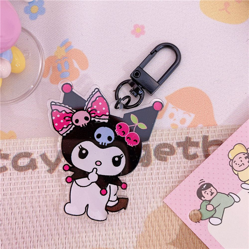 Needway  Creative Anime Key Chains Cute Cartoon Kuromi Korean Key Rings Backpack Hanging Charm Skull Car Key Ornaments Acrylic For Women Men Bag Pendant