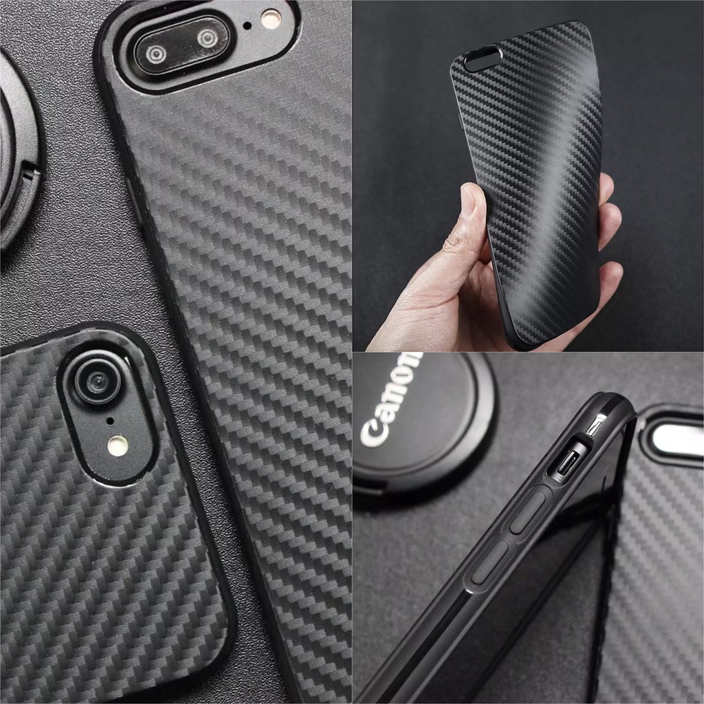 Carbon Case Casing Premium Black iPhone 5 5S SE 6 6S 6+ 6S+ 7 7+ 8 8+ X XR XS MAX