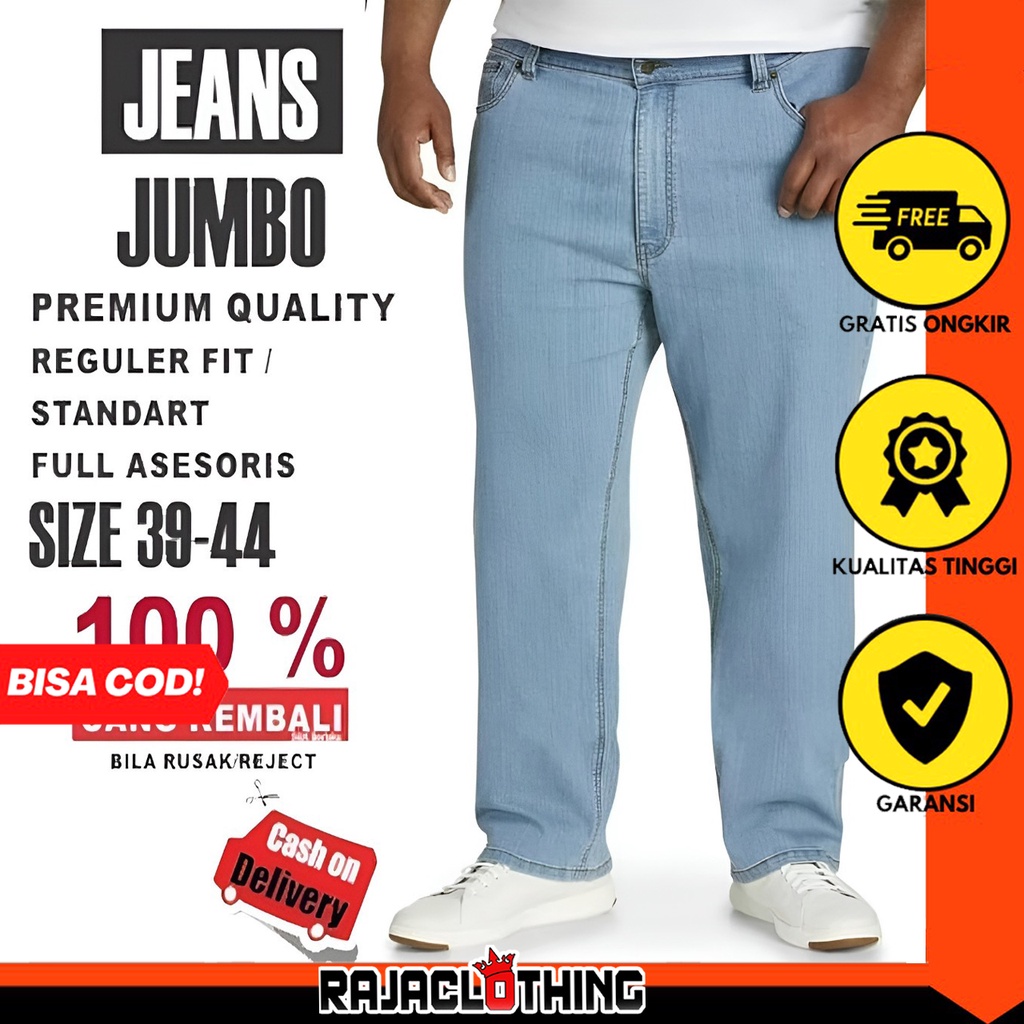 RCL - Celana Jeans Bioblits Panjang Pria Reguler Jumbo Big Size Jens Cowok Standar Ukuran Besar 38 s/d 44