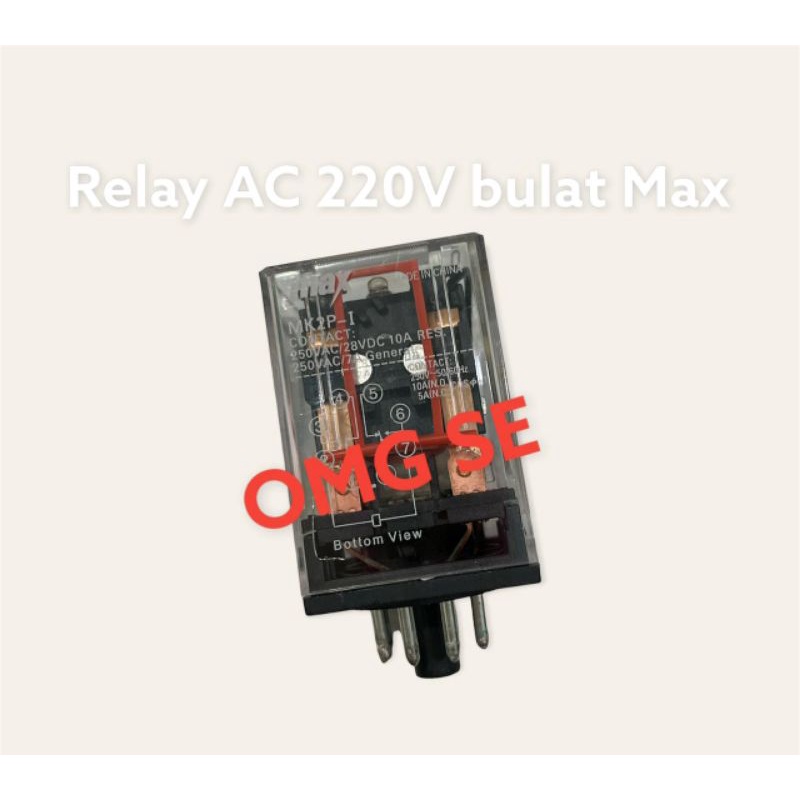 relay ac 220V 8pin kaki bulat max