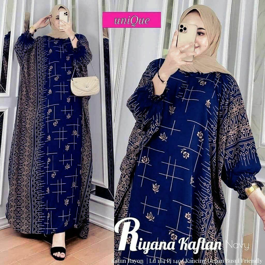 RIYANA KAFTAN HOMEDRESS TERBARU - DRESS WANITA TERBARU 2021 - BAJU MUSLIMAH 2021 - KAFTAN MEWAH - DR