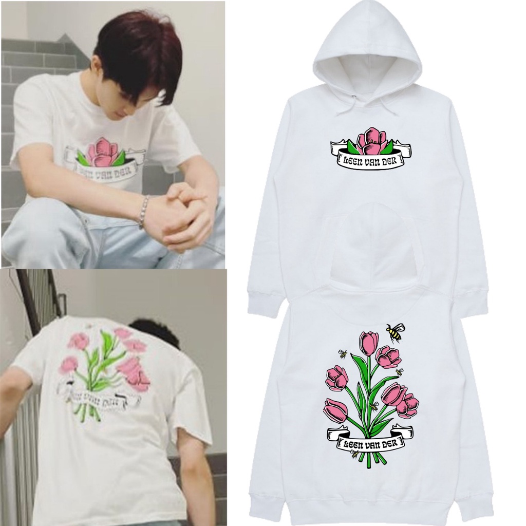 Hoodie nct 127 Mark Lee bunga mawar