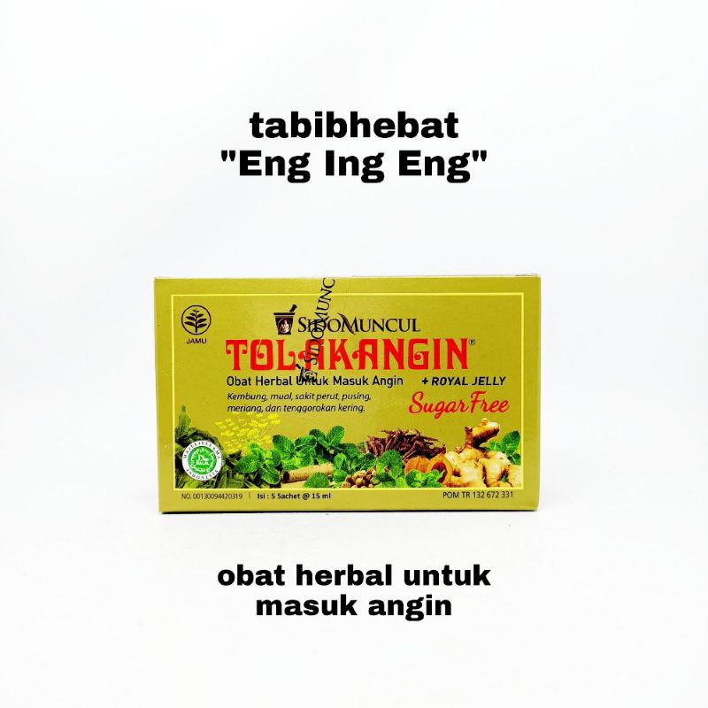 Tolak Angin plus Royal Jelly Sugar Free isi 5 Sachet Masuk Angin Perut Kembung Nyeri Otot Pegal Pegal Herbal