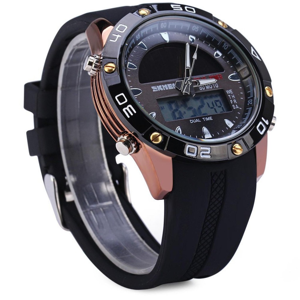 SKMEI Jam Tangan Analog Digital Pria JT 09 Jam Silicon Unik Terbaru Ringan Waterproof Berkualitas