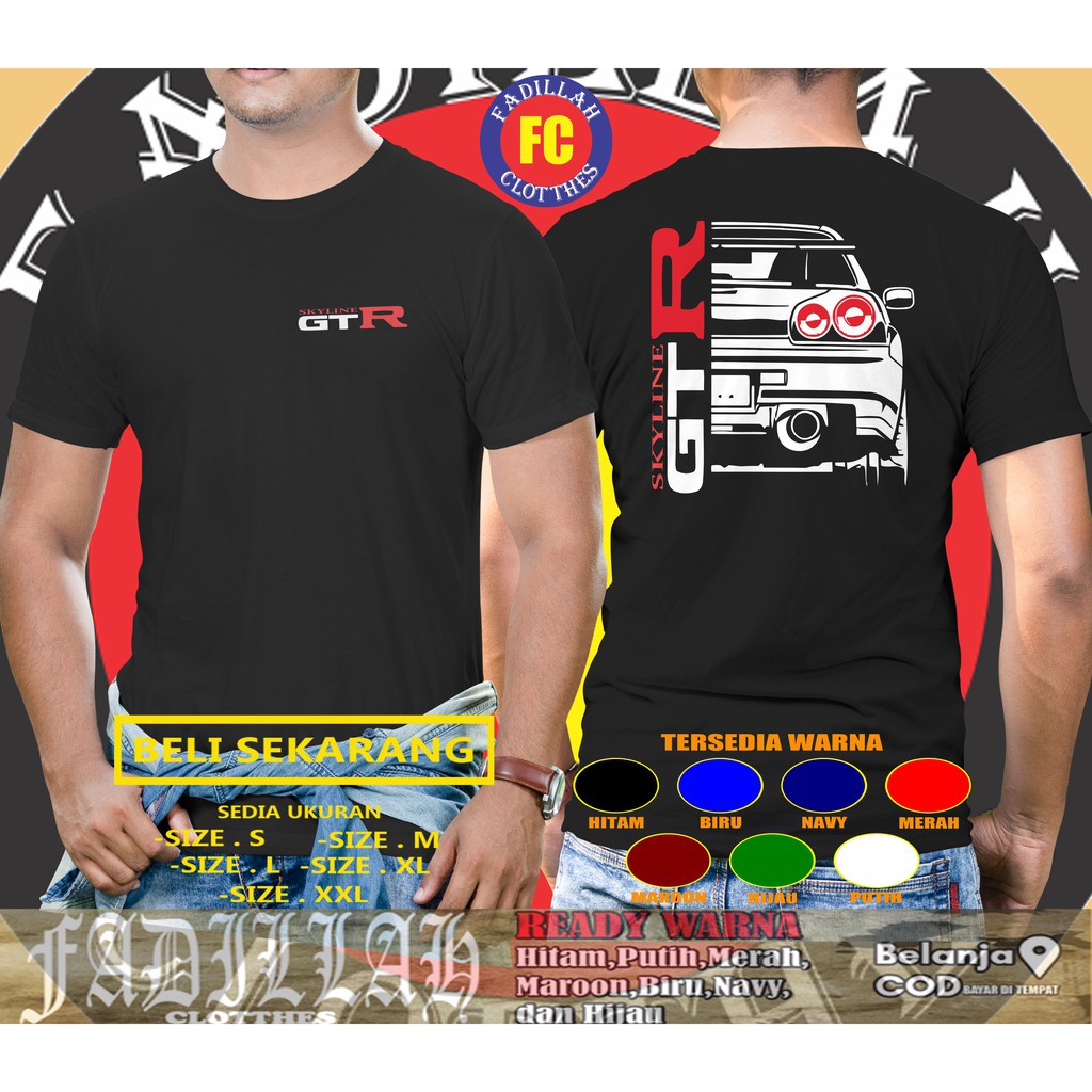 Kaos Mobil NISSAN R34 GODZILLA Skyline GTR Baju Otomotif