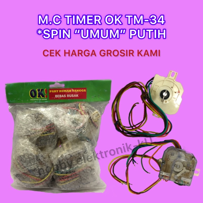 MESIN CUCI TIMER OK TM-34 *8 PIN “UMUM” PUTIH