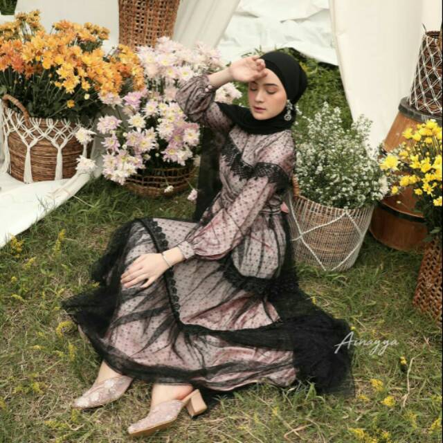 Elena dress New by ainayya.id size M warna black