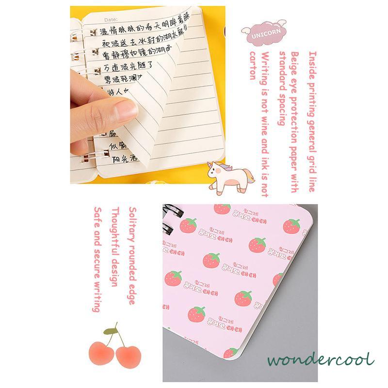 A7 Rollover Coil Buku Mahasiswa Saku Buku Kecil Mini Notebook Diary Portable Office Notepad-Won