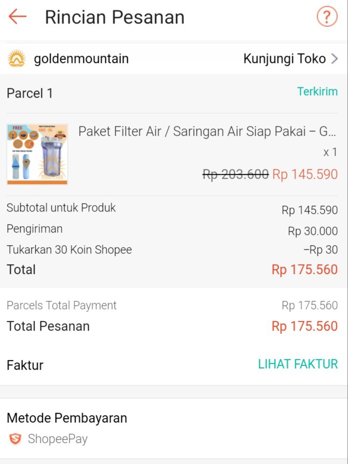 Paket Filter Air / Saringan Air Siap Pakai - Gm 2 (clear 10- 3/4 Sg)
