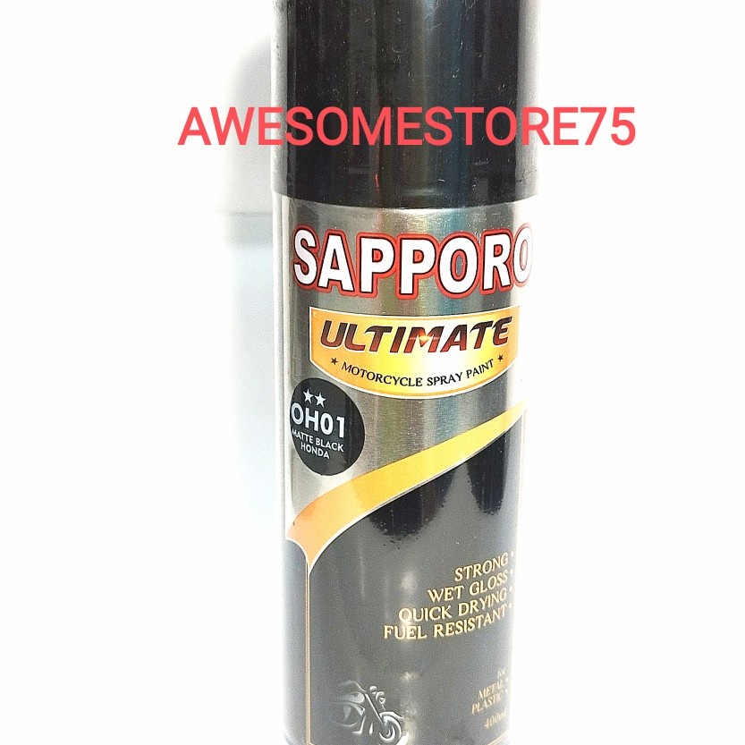 SAPPORO ULTIMATE ** OH01 MATTE BLACK HONDA ORIGINAL SERIES Hitam Doff Cat Semprot Pilox Pylox