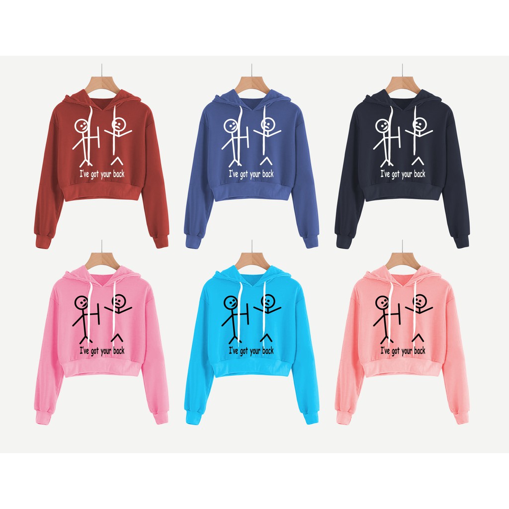 Sweater Hoodie Crop  I'VE GET YOUR BACK