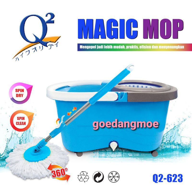 Q2 Alat pel Super Mop ember / Spin Mop 360 rotated Q2-623