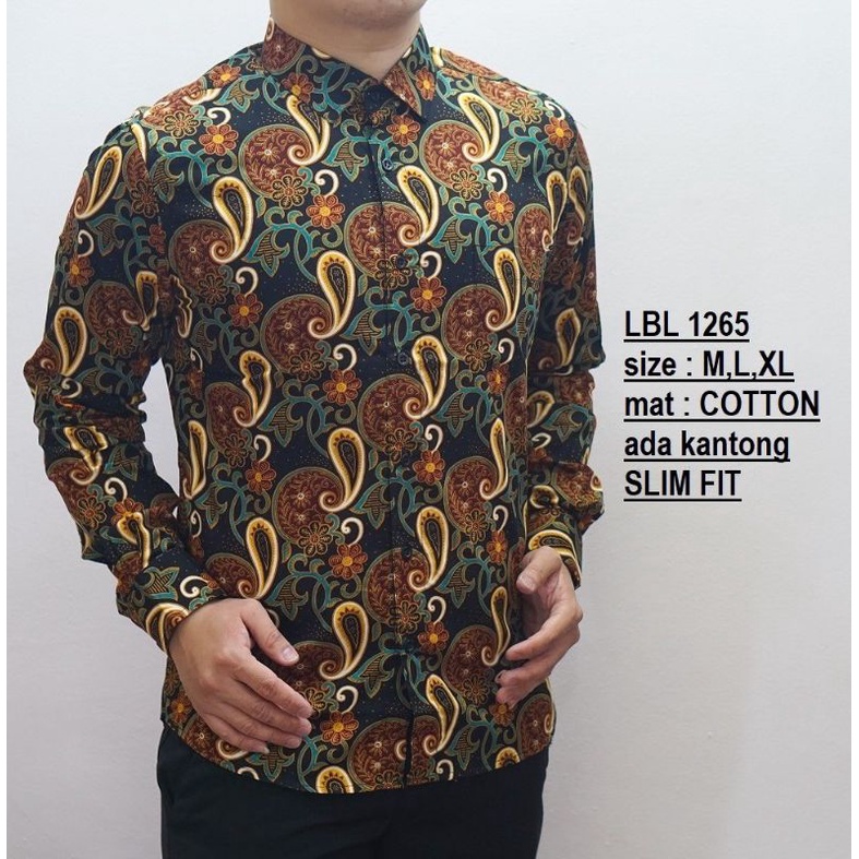 BAJU BATIK PRIA SLIM FIT | KEMEJA BATIK PRIA LENGAN PANJANG LBL1265