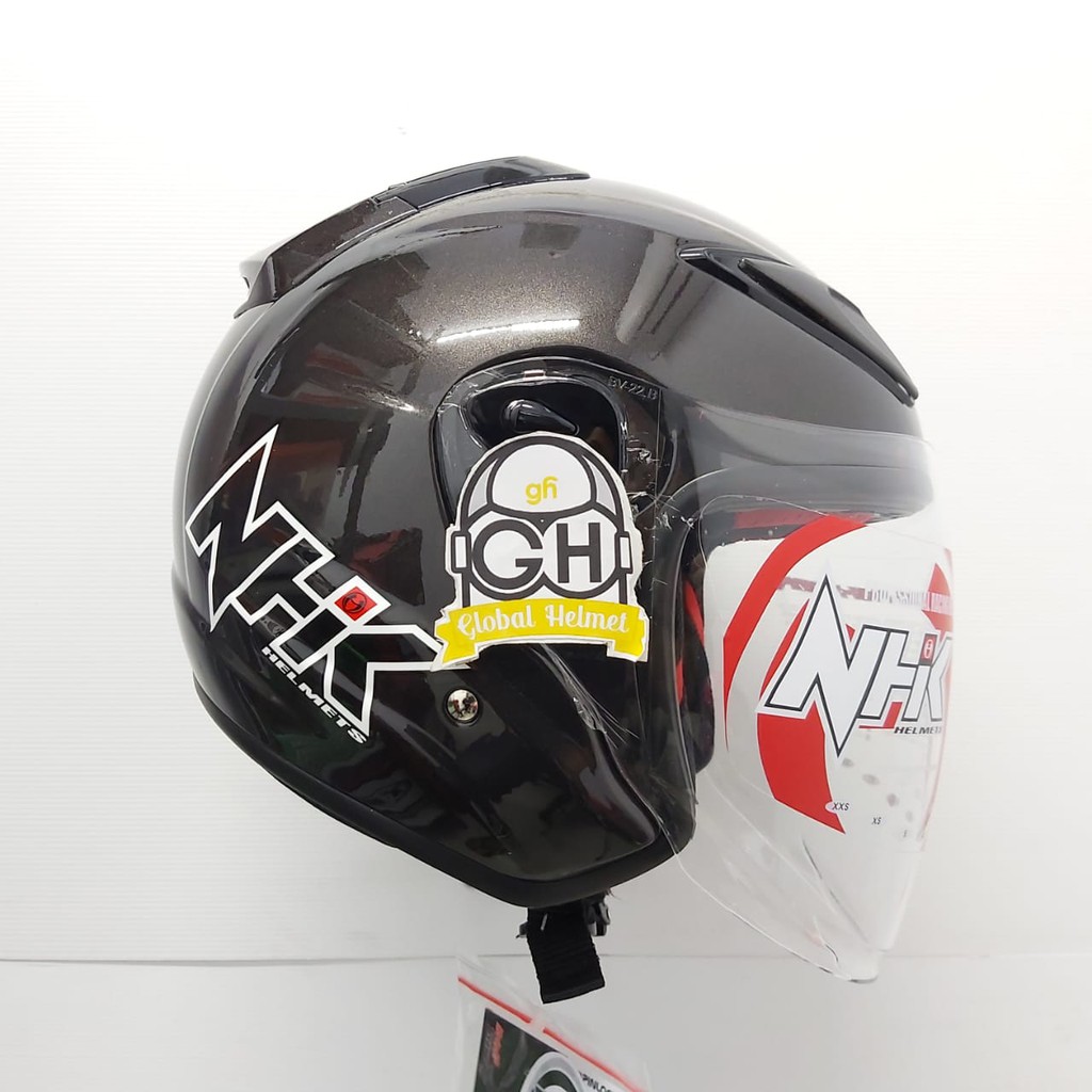 HELM HALF FACE NHK R6 NHK R-6 SOLID GUNMATE