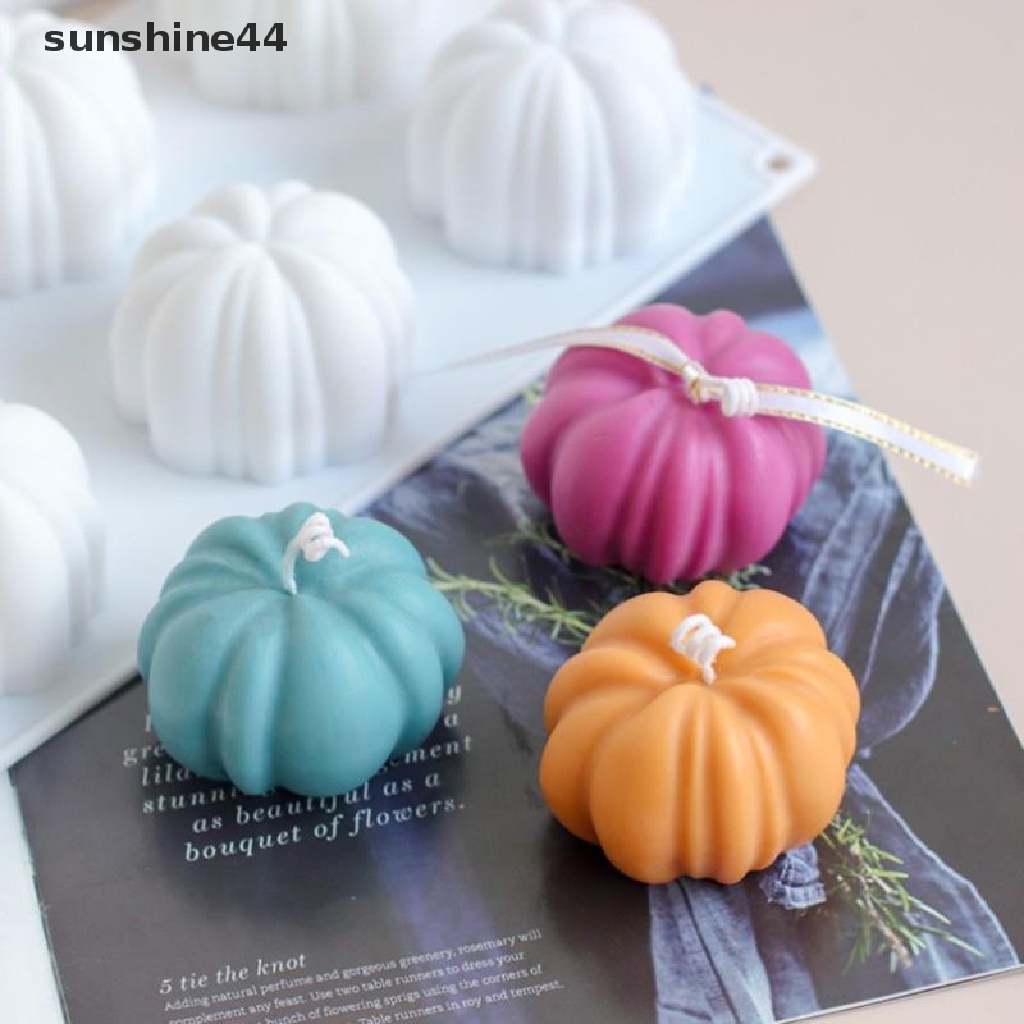 Sunshine Cetakan Plaster Mini Bentuk Labu Halloween Bahan Silikon Untuk Dekorasi Rumah