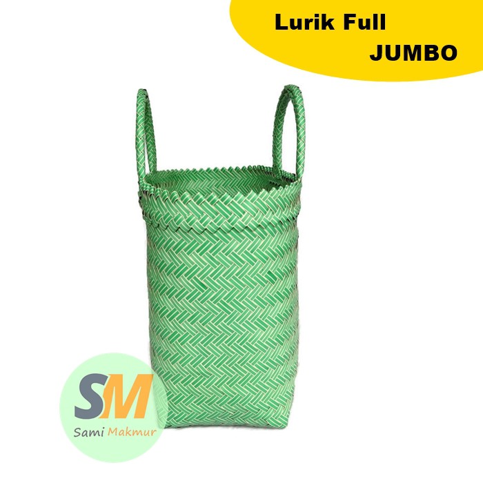 Tas Anyaman Plastik POLOS LURIK JUMBO (L)  / Tas Belanja / Tas Anyam Jinjing / Tas Hajatan