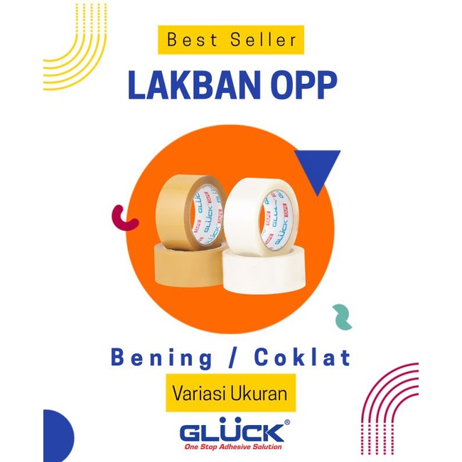 

Lakban OPP Bening Coklat GLUCK 2" 100 yard NF Isolasi Solatip Super Lengket