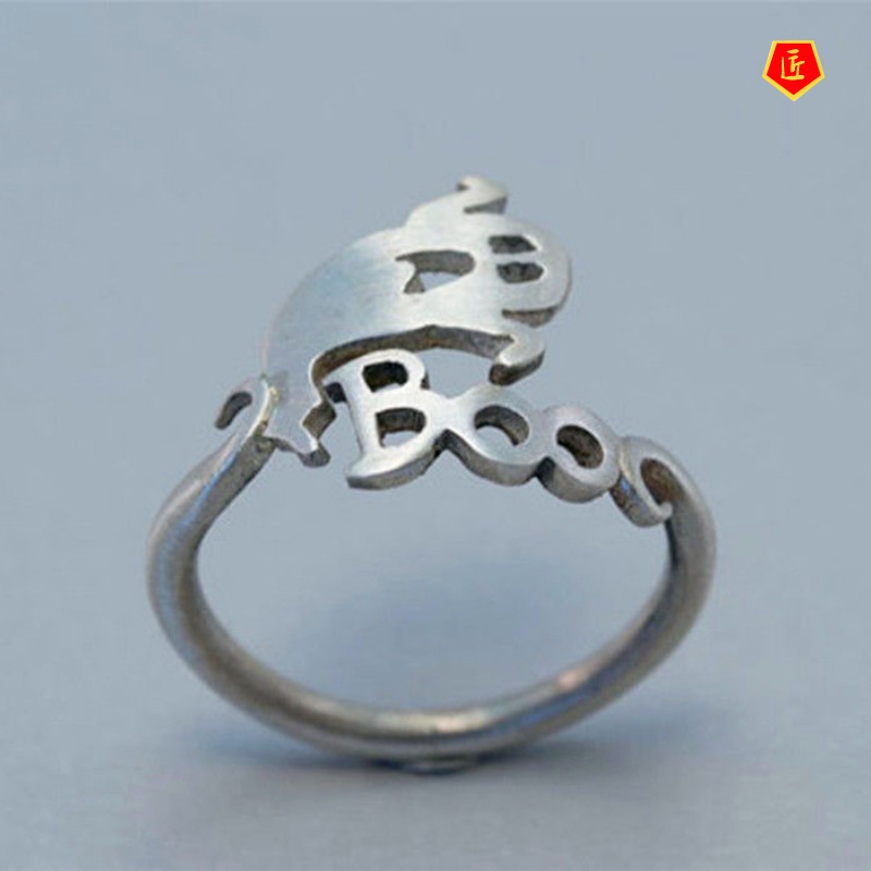 [Ready Stock]925 Silver Creative Anime Ghost Ring Halloween Ornaments