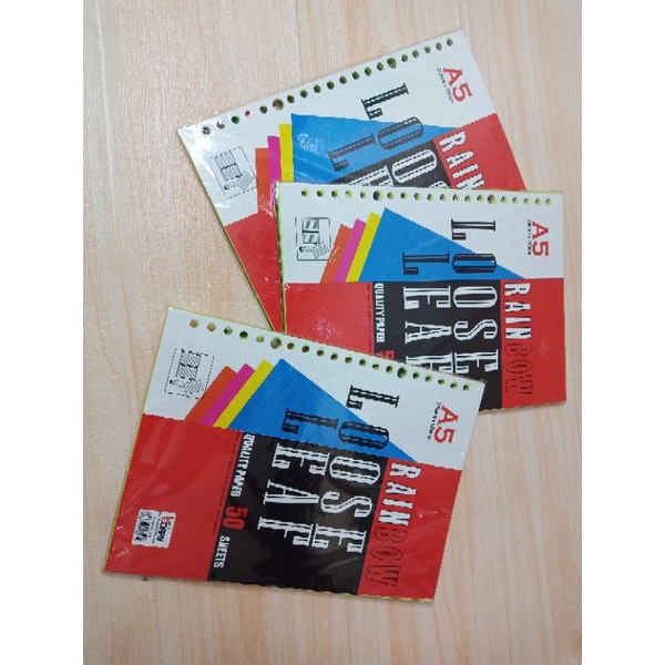 

Big Boss Loos Leaf A5 Rainbow | 20 Holes Isi 50 Lembar | Berwarna Bergaris