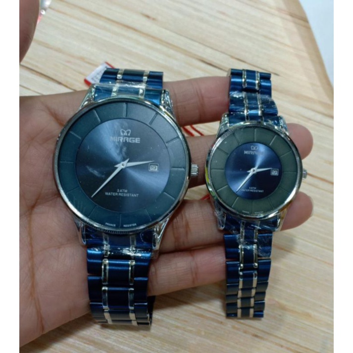 Jual Jam Tangan Mirage Couple Original Biru Combinasi Silver Harga